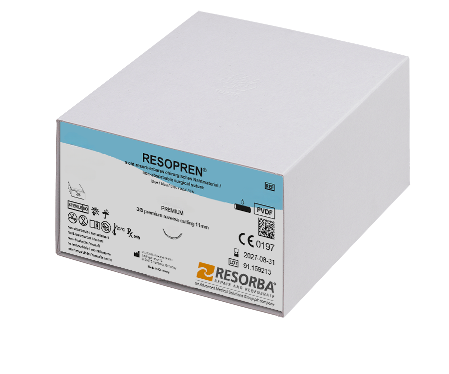 Resopren suture 6-0, 771526, DSM13 needle, 45 cm blue, 36 pcs