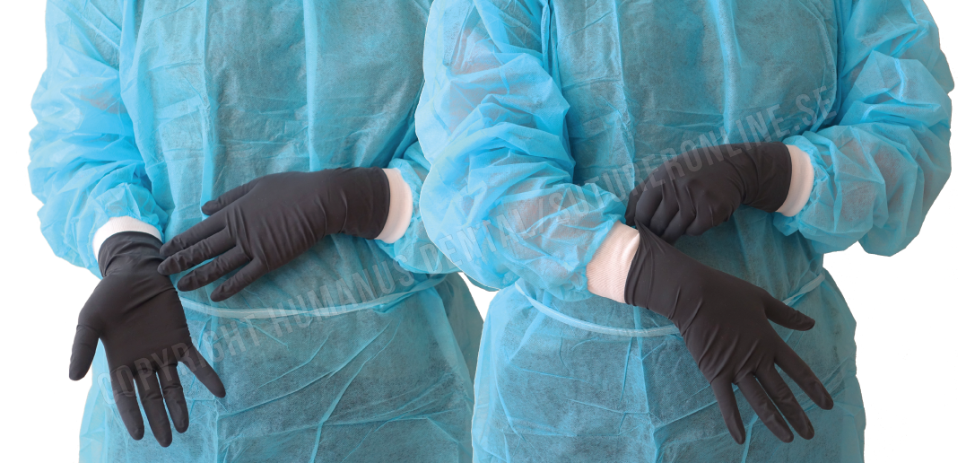 Examination gloves black, L, 100 pcs 