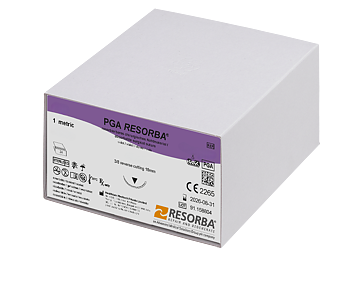 PGA-Resorba sutur 6-0, PA10273, HR12 needle, 45 cm violet, 24 st