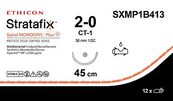 Stratafix Monocryl Plus 2-0,   SXMP1B413, CT-1 45 cm undyed EXP 2026-12