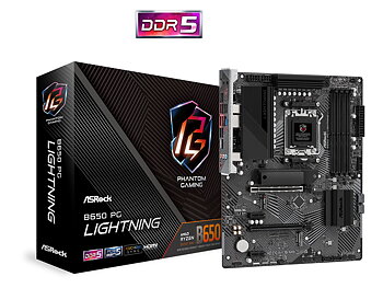 ASRock B650 PG Lightning Moderkort AMD B650 AMD AM5 Sockel DDR5 RAM ATX