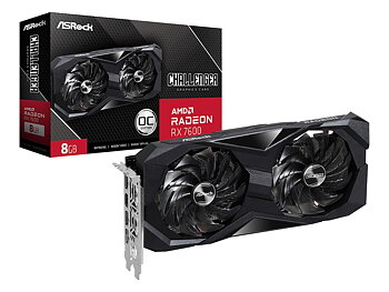 ASROCK RX7600 CHALLENGER 8GB OC, PCIE4, 8GB DDR6, HDMI, 3 DP, 2695MHZ, CLOCK, OVERCLOCKED