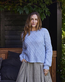 Sally Oversize tröja med flätmönster