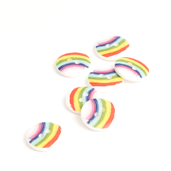 Plastknapp med regnbåge 15 mm
