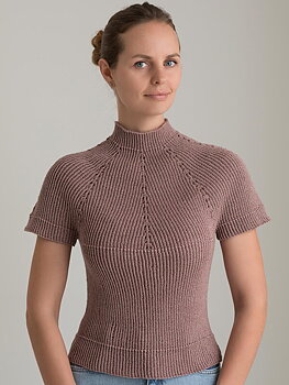 Resårstickad topp i Fino Organic Cotton