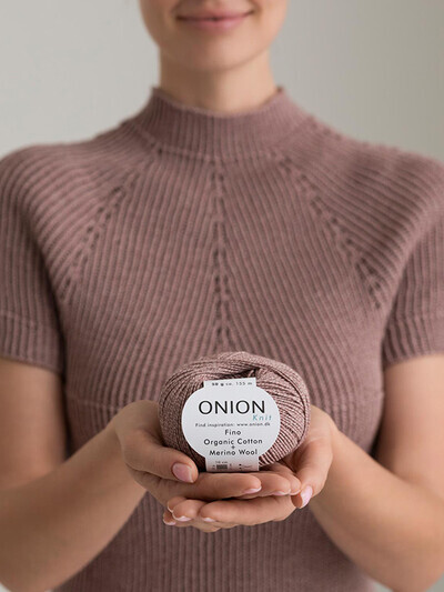 Resårstickad topp i Fino Organic Cotton - 4