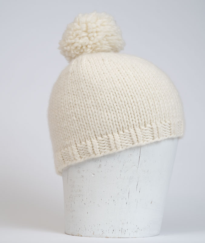 Mössa i Chunky wool med tofs