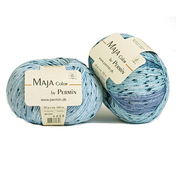 Maja Color melerat bomullsgarn spunnet i Italien - sticka med det bästa!