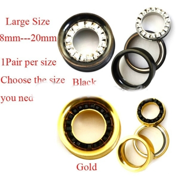 Tunnel Plug with Square CZ Gem Consists of three parts 18,20mm - 3
