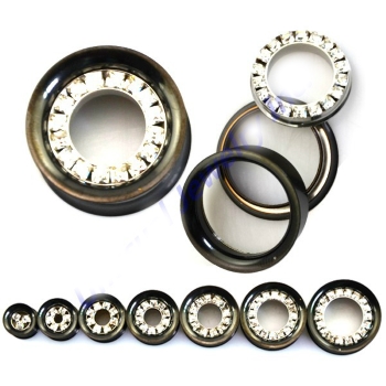 Tunnel Plug with Square CZ Gem Consists of three parts 18,20mm - 2