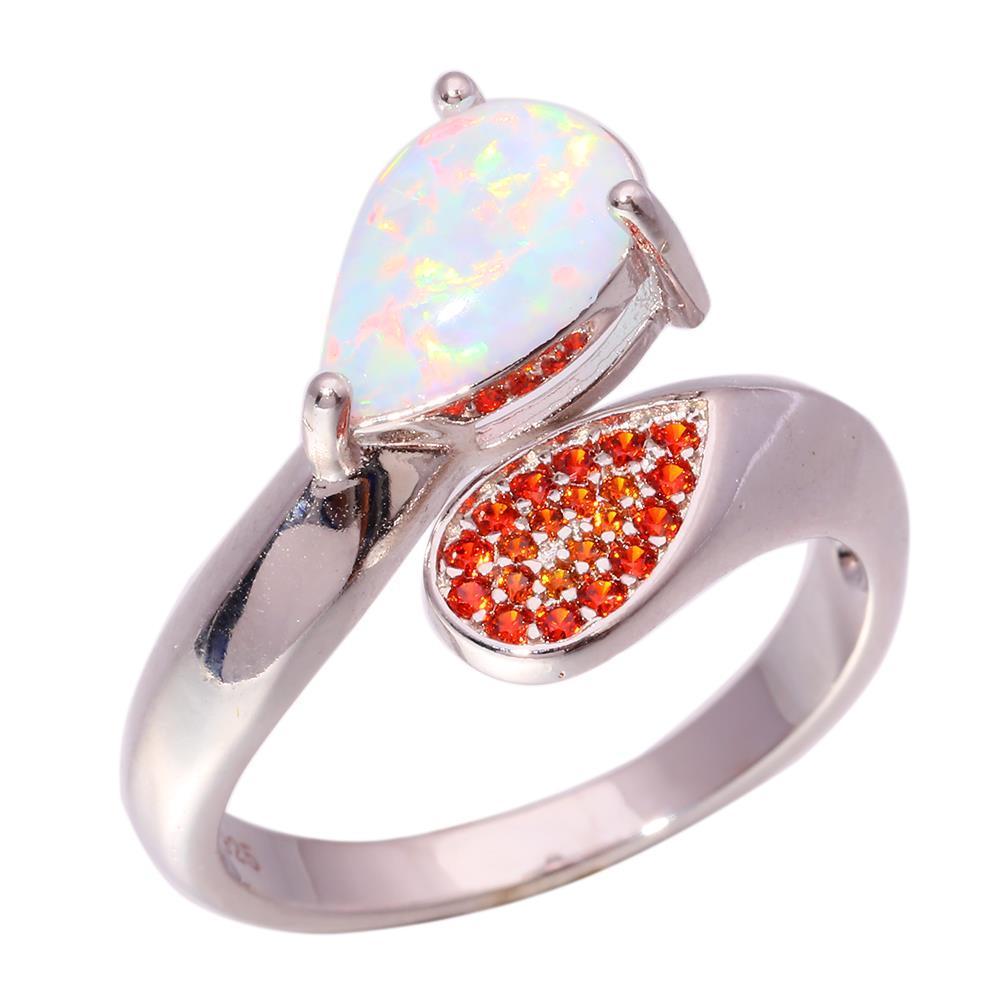 Silver FILLED RING Fire Opal 