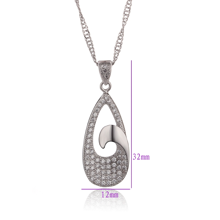 18K Vitguld Guldfyllda Filled gulddoublé HALSBAND CZ - 2