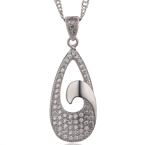 18K Vitguld Guldfyllda Filled gulddoublé HALSBAND CZ