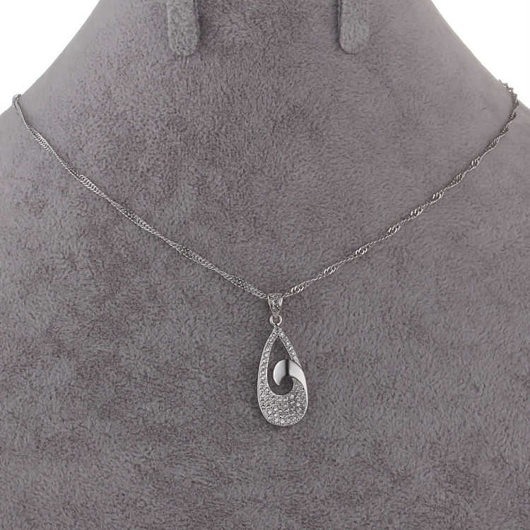 18K Vitguld Guldfyllda Filled gulddoublé HALSBAND CZ - 3