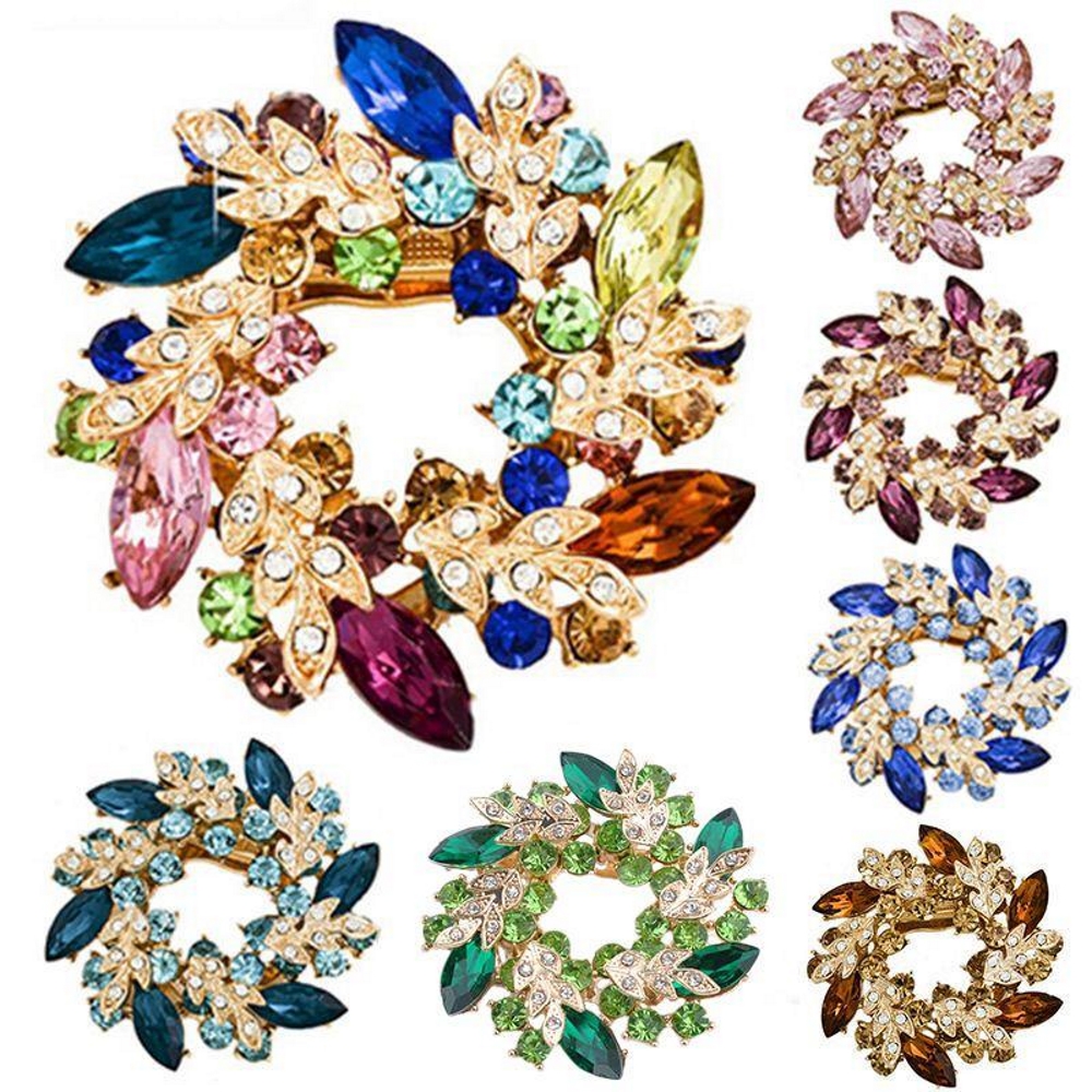 Brooch Crystal Gold Plated