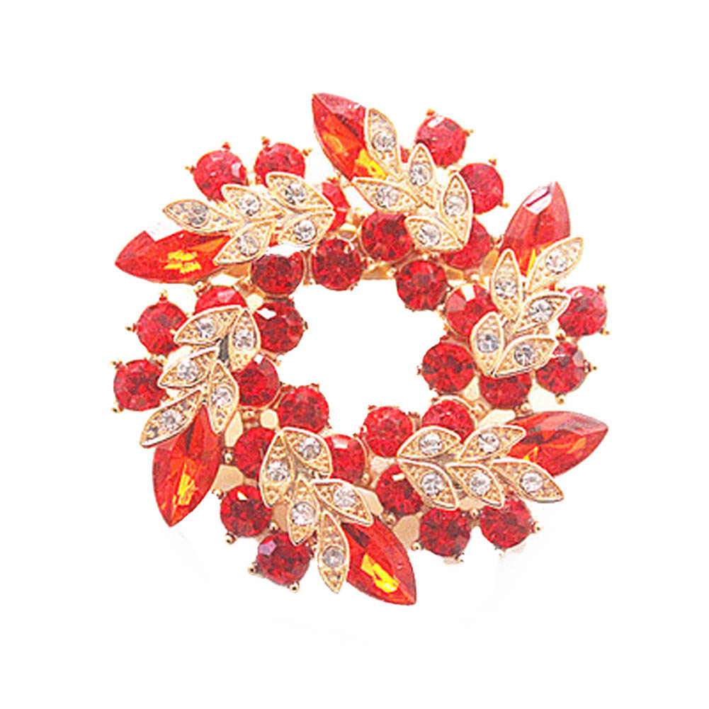 Brooch Crystal Gold Plated - 6