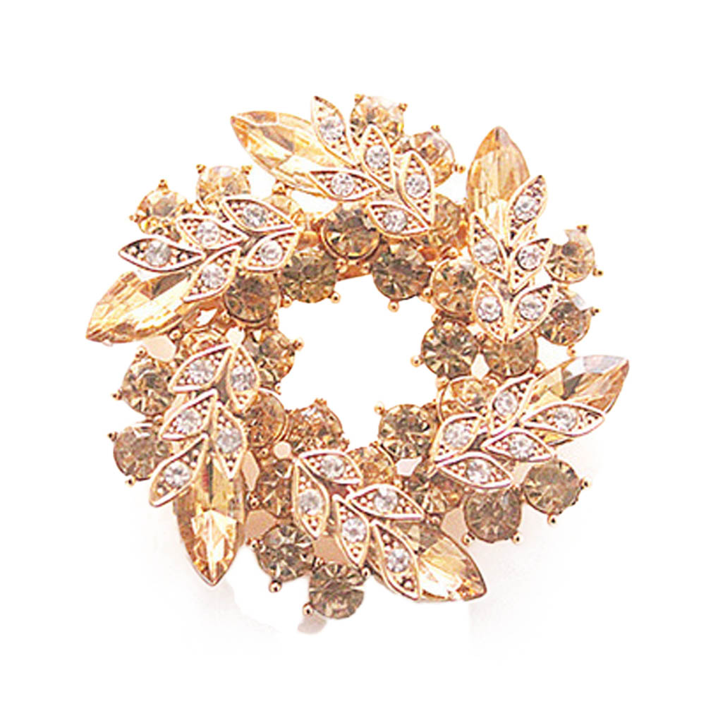 Brooch Crystal Gold Plated - 5