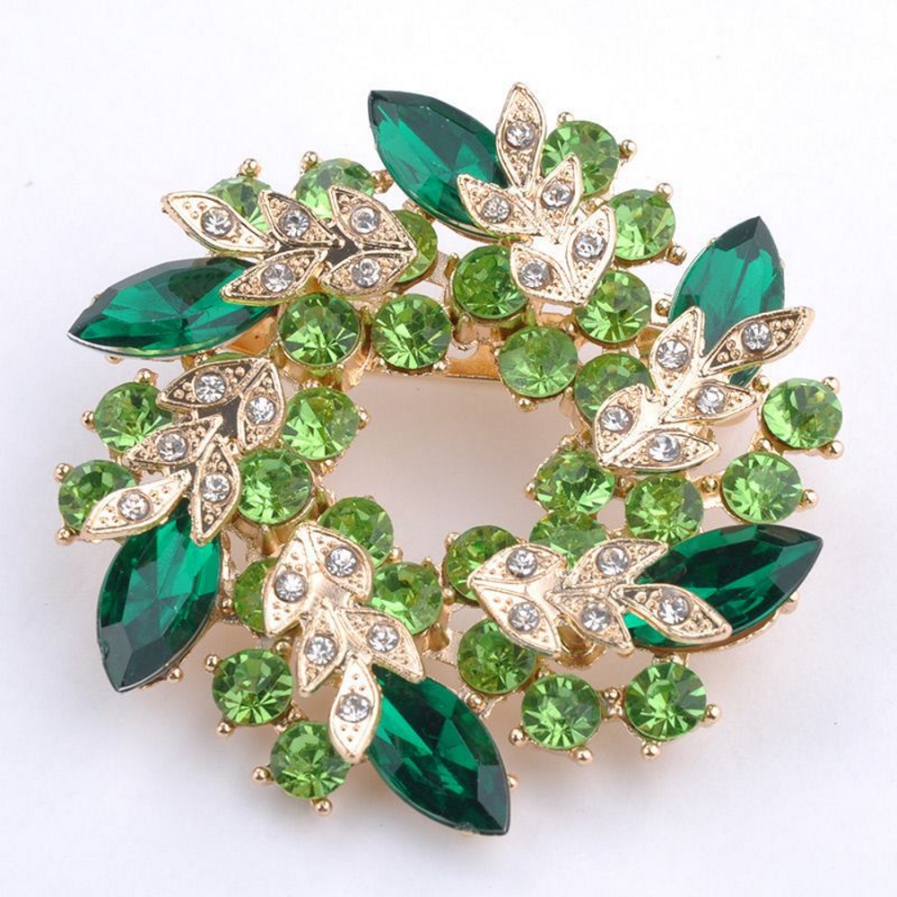 Brooch Crystal Gold Plated - 2