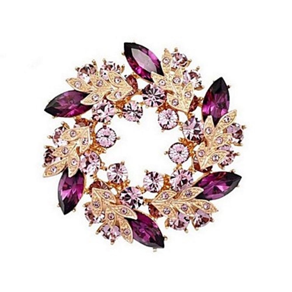 Brooch Crystal Gold Plated - 4