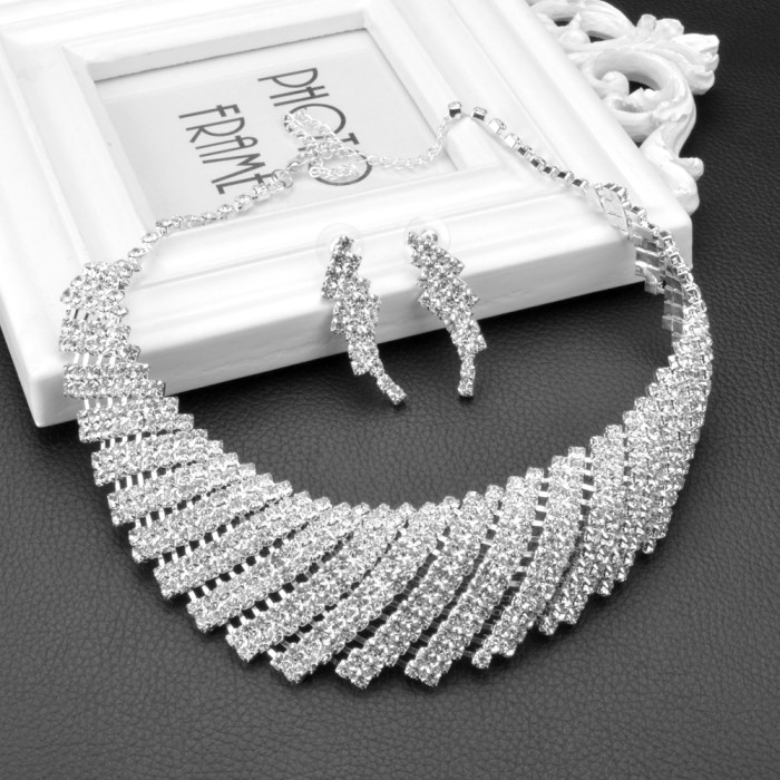 Bride Silverpläterad smyckeset kristall 