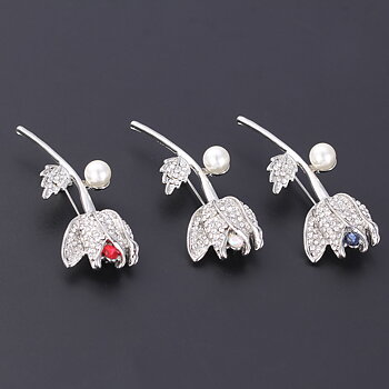 Brooch Crystal  Flower