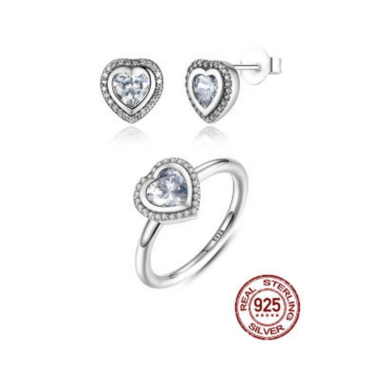 SILVER  Smyckeset (RING+ÖRHÄNGEN)