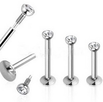 Labret, läpp Piercing smycken 6/8/10mm 4 st pack - 2