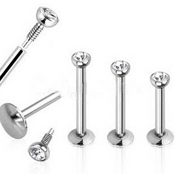 Labret, läpp Piercing smycken 6/8/10mm 4 st pack