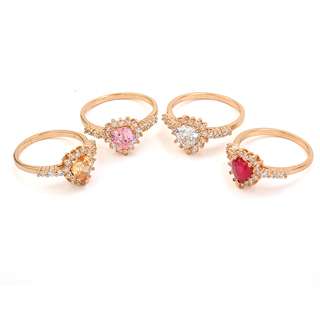 18K Guldfyllda Guld gulddoublé Filled CZ Ring #17 - 2