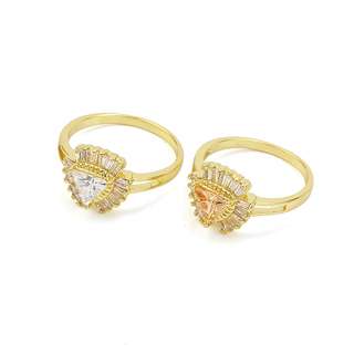 18K Gold Filled CZ Ring Champagne - 3