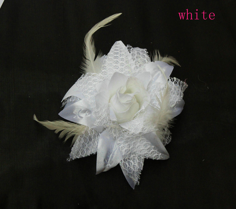 Flower pärlor Hårband brosch brud - 5