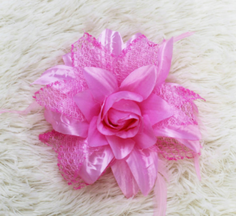 Flower pärlor Hårband brosch brud - 6