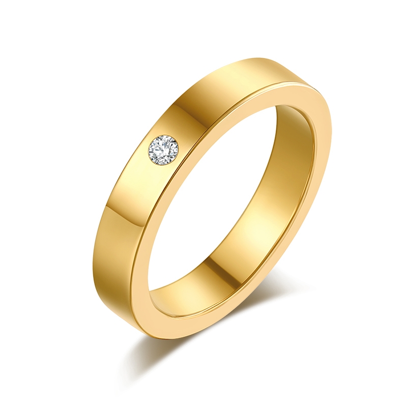 Stainless Steel Ring Cubic Zirconia