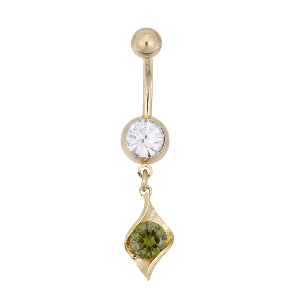 Gold Plated Navel Belly Button Ring Body Piercing Jewelry - 4