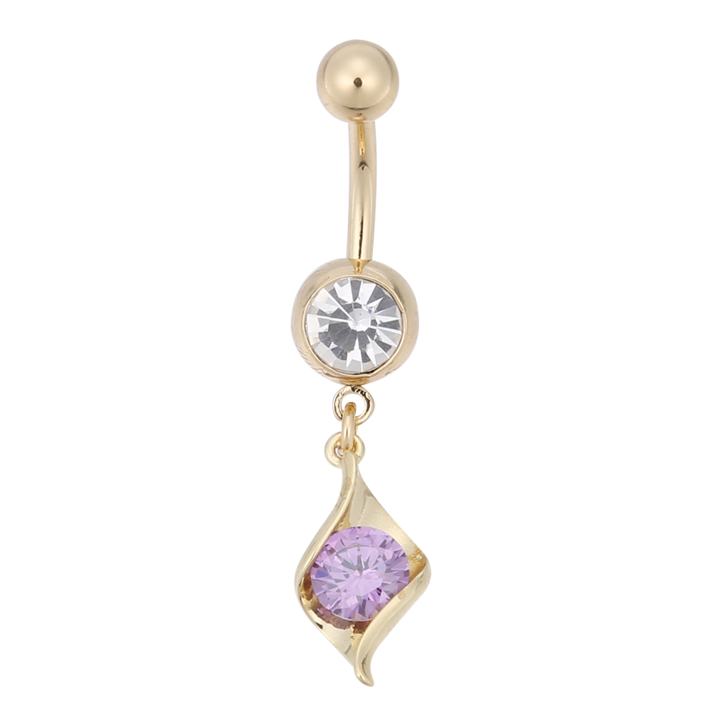 Gold Plated Navel Belly Button Ring Body Piercing Jewelry - 3