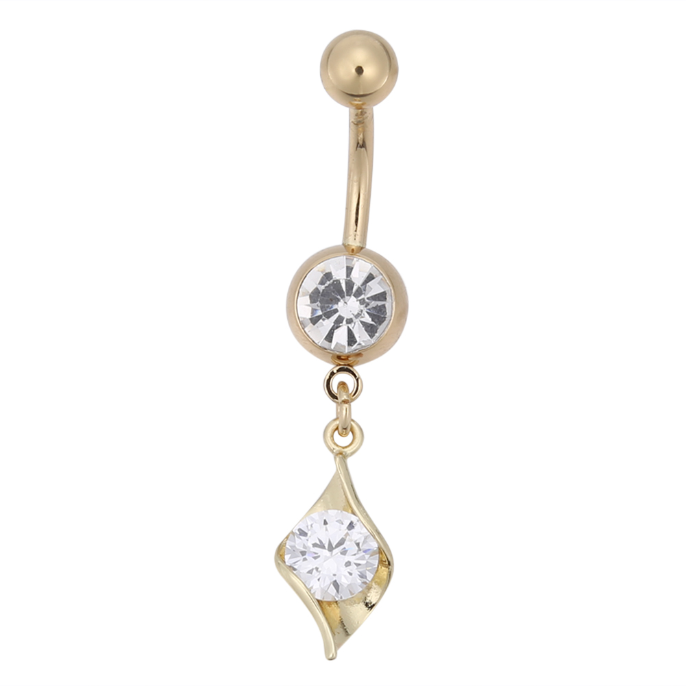 Gold Plated Navel Belly Button Ring Body Piercing Jewelry - 2
