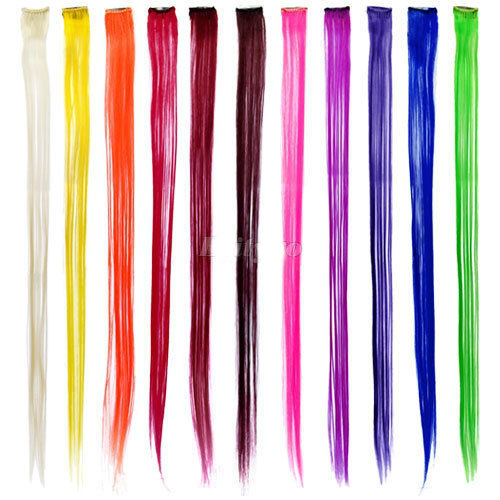 Multicolour neon straight hair wig lengthen - 9