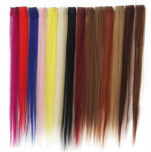 Multicolour neon straight hair wig lengthen - 4