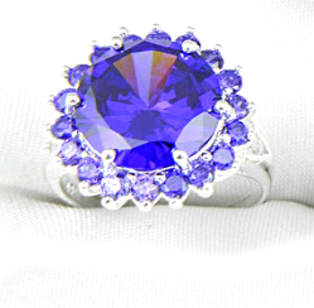 Silver RING AMETHYST GEMSTONE 