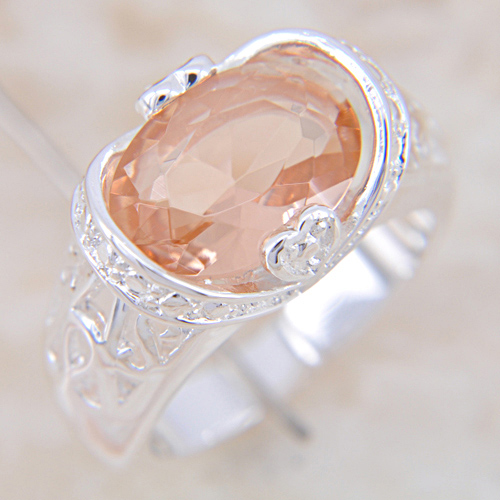 Silver RING Morganite GEMSTONE