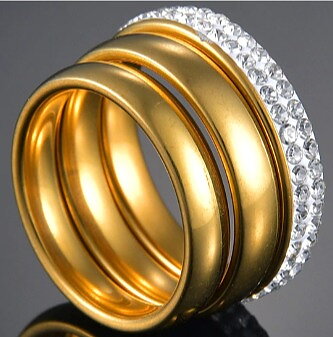 Rostfritt stål ring  förlovningsring 3 st / set 