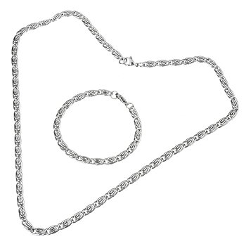 Rostfritt stål halsband + armband Set 2mm