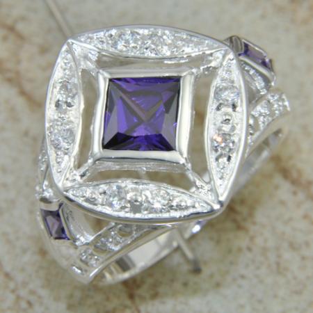 Silver RING AMETHYST GEMSTONE