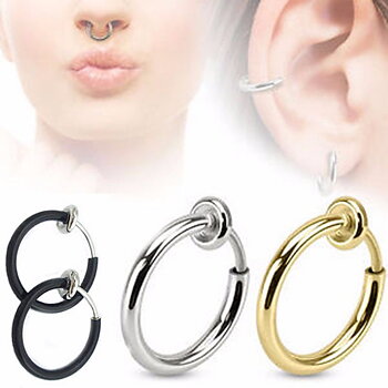 925 Sterling silver Falska Läpp, Öron-, näs- Septum ring Öronpiercingar