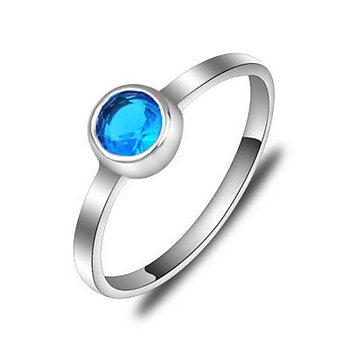 Silversmycken filled ring blå topas
