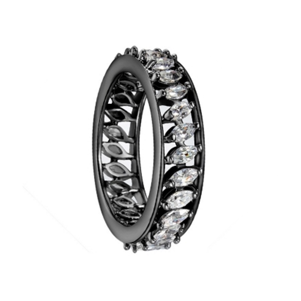 18K SVART Guldfyllda guld Filled gulddoublé Ring Cubic Zirconia - 3