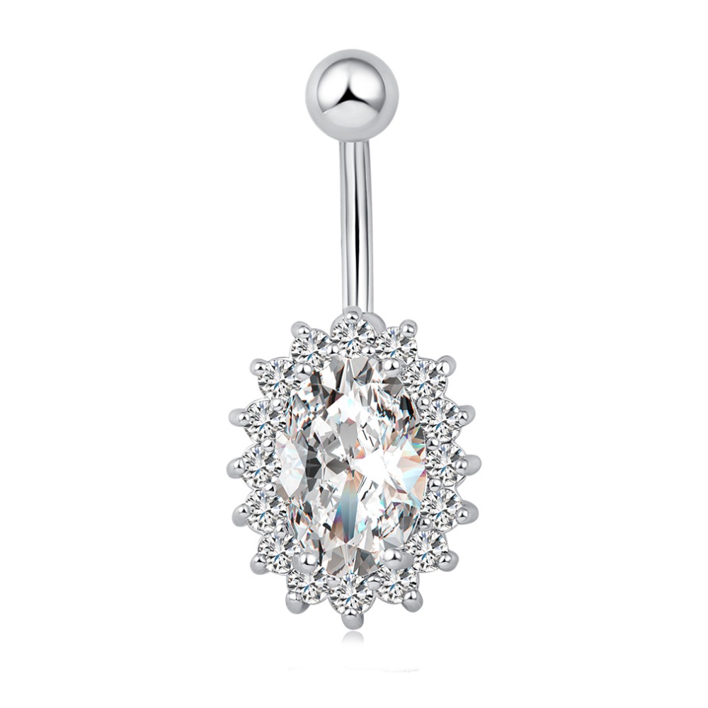 Gold Plated Navel Belly Button Ring Body Piercing Jewelry - 2
