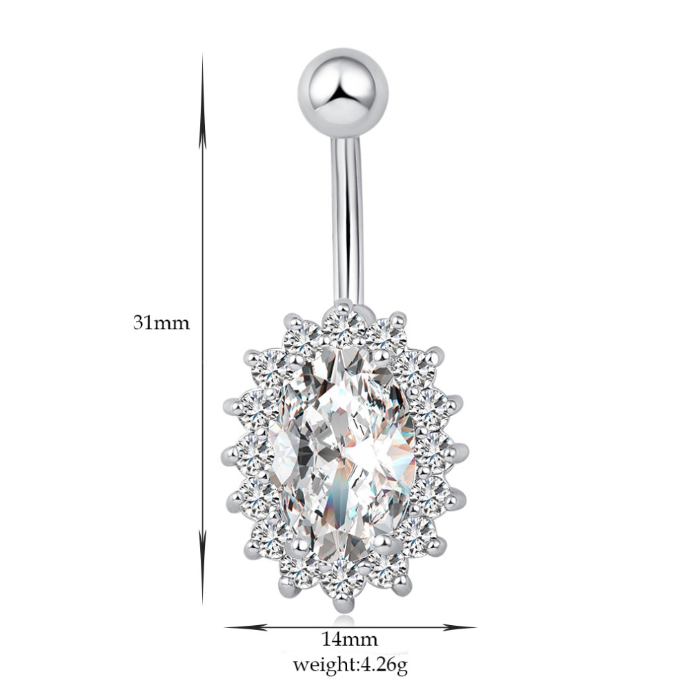 Gold Plated Navel Belly Button Ring Body Piercing Jewelry - 4