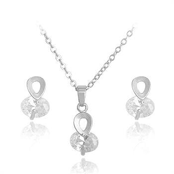 18K WHITE Gold Filled SETS CZ