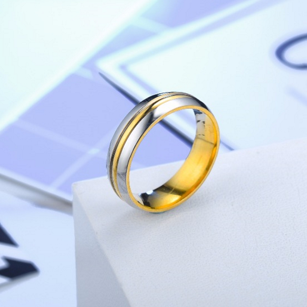Rostfritt stål ring 6mm 14KGP - 2
